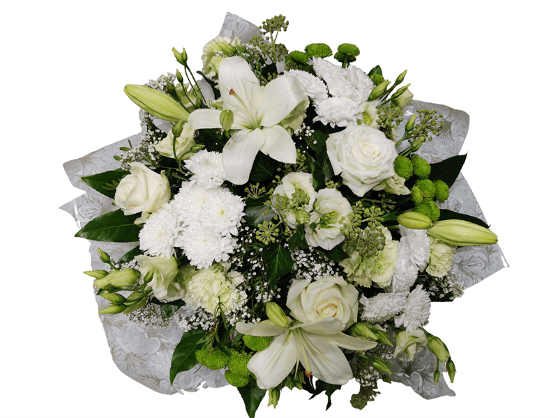Bouquet rond dans sa bulle d’eau